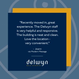 Don't just take our word for it...see what residents like Joann have to say. 💭
At The Delywn, you'll find everything you've ever wanted in a home.
#BalaCynwyd #NowLeasing #TheDelwyn #PennsylvanianLiving #NewLiving #FreshLiving #ConvenientLiving #TheDelwynApartments #BalaCynwydApartments Instagram post from @thedelwynapts on October 19, 2021 11:38:06am